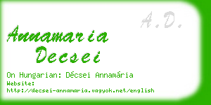 annamaria decsei business card